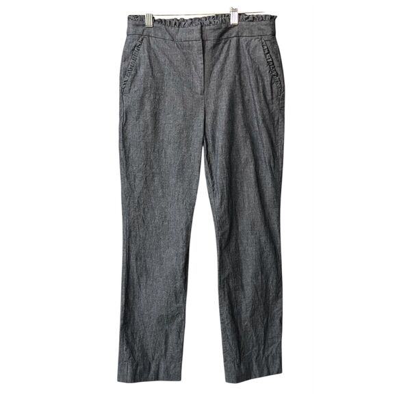 J. Crew Pants - J. Crew ruffle detail chambray ankle pants